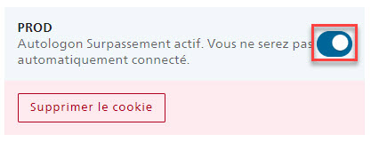Image pour activer le cookie Autologon dans l'eIAM PROD Stage.