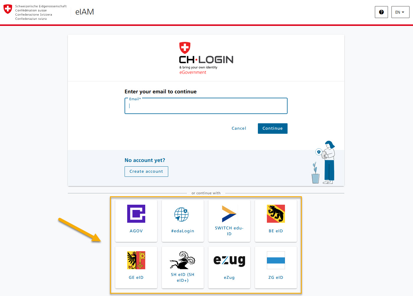 Image with BYOI tiles for logging in to MyAccount.