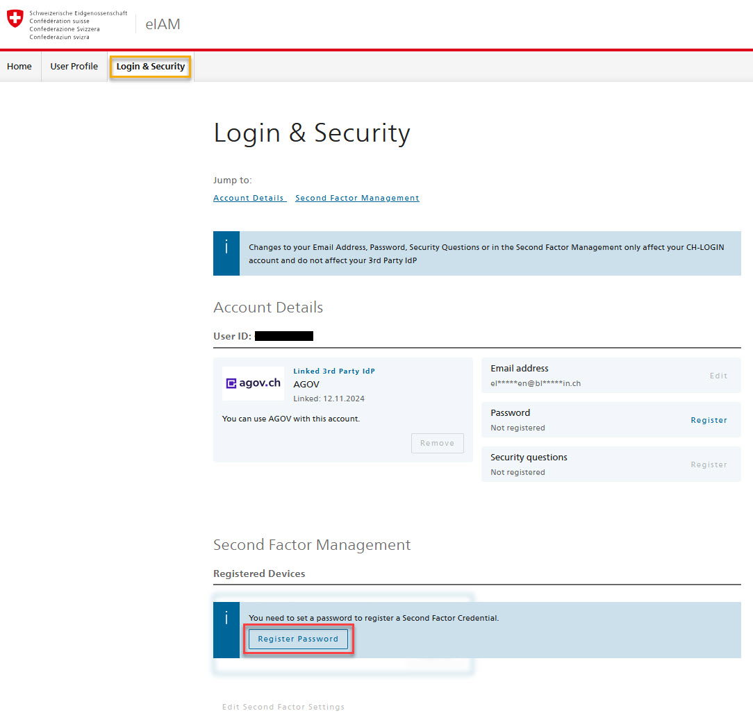 Image in MyAccount with button to set a password.